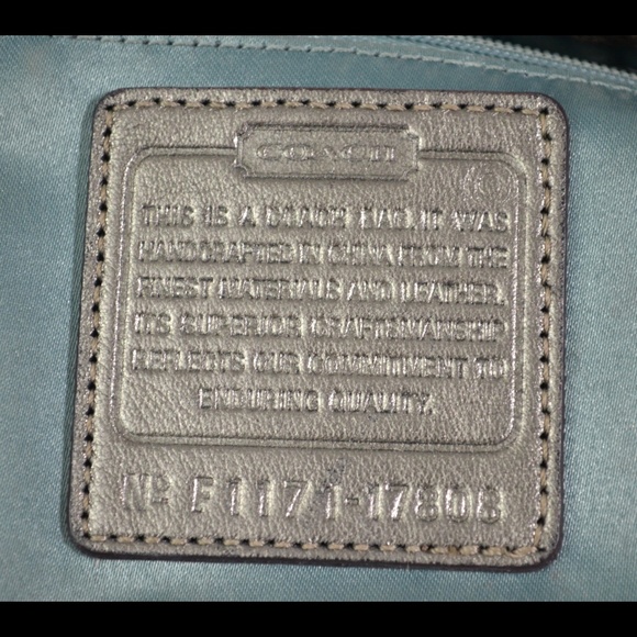 COACH Metallic Gold Leather CHELSEA Flap Handbag - Picture 6 of 8